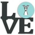 thumbnail image 1 of 11.5 x 11.75 in. Checkerboard Blue Italian Greyhound Metal Artwork Love Wall Decor, 1 of 1