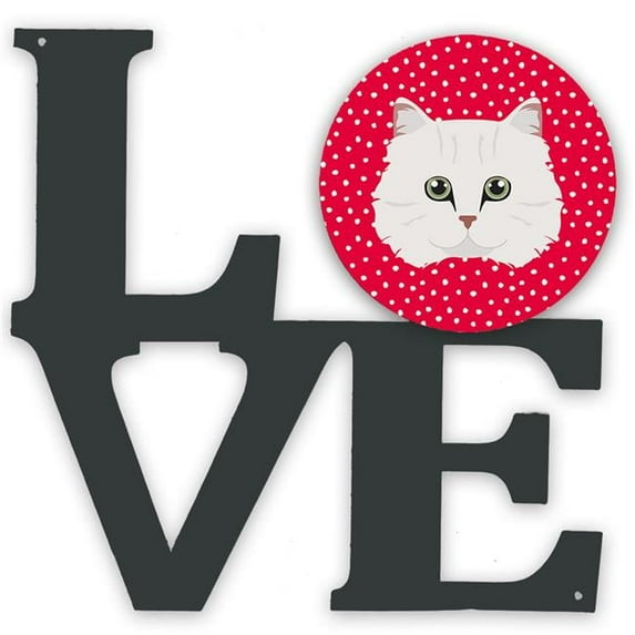11.5 x 11.75 in. Chinchilla Persian Longhair Cat Love Metal Artwork Wall Decor