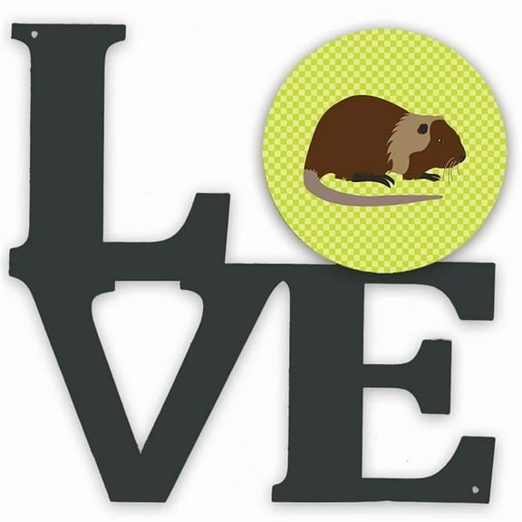 11.5 x 11.75 in. Coypu Nutria River Rat Green Metal Artwork Love Wall Decor