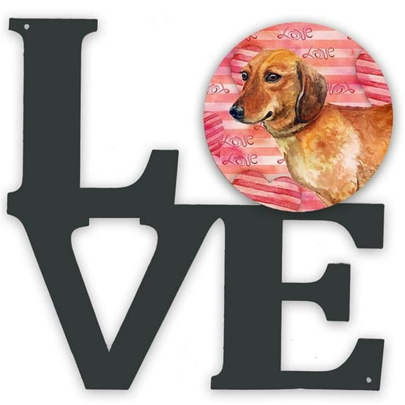 11.5 x 11.75 in. Dachshund Love Metal Artwork Wall Decor