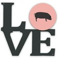 thumbnail image 1 of 11.5 x 11.75 in. Devon Large Black Pig Pink Check Metal Artwork Love Wall Decor, 1 of 1