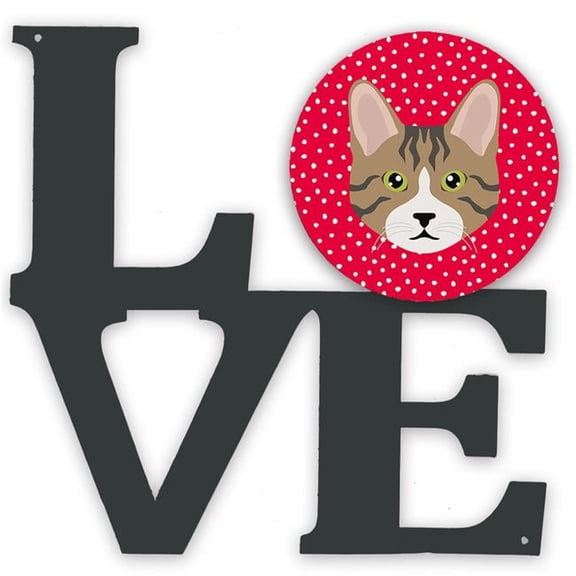 11.5 x 11.75 in. Dragon Li Cat Love Metal Artwork Wall Decor