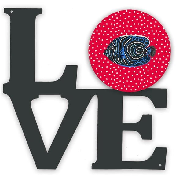 11.5 x 11.75 in. Emperor Angelfish Love Metal Artwork Wall Decor