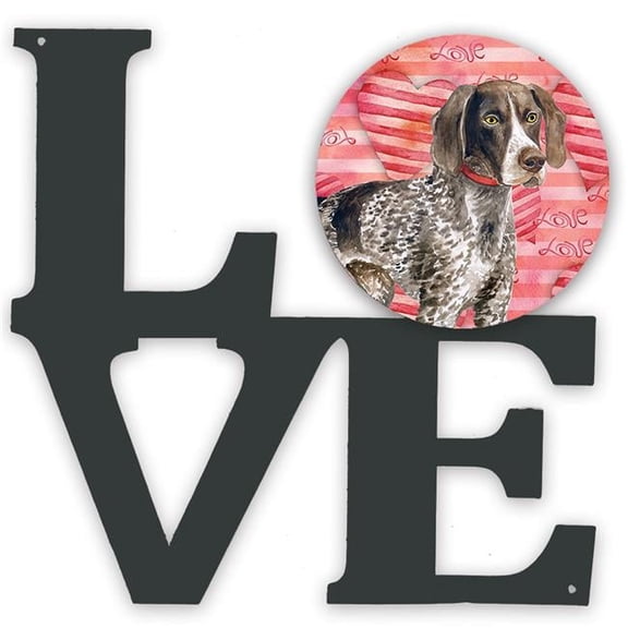 11.5 x 11.75 in. German Shorthaired Pointer Love Metal Artwork Wall Decor