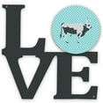 thumbnail image 1 of 11.5 x 11.75 in. Hungarian Grey Steppe Cow Blue Check Metal Artwork Love Wall Decor, 1 of 1
