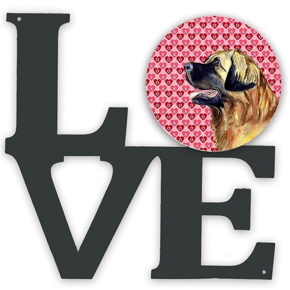 11.5 x 11.75 in. Leonberger Hearts Love & Valentines Day Portrait Metal Artwork Love Wall Decor