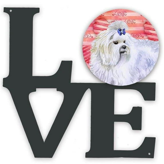 11.5 x 11.75 in. Maltese Love Metal Artwork Wall Decor