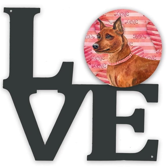 11.5 x 11.75 in. Miniature Pinscher Love Metal Artwork Wall Decor