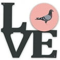 thumbnail image 1 of 11.5 x 11.75 in. Racing Pigeon Pink Check Metal Artwork Love Wall Decor, 1 of 1