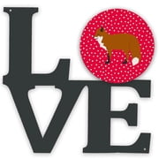 11.5 x 11.75 in. Red Fox Love Metal Artwork Wall Decor
