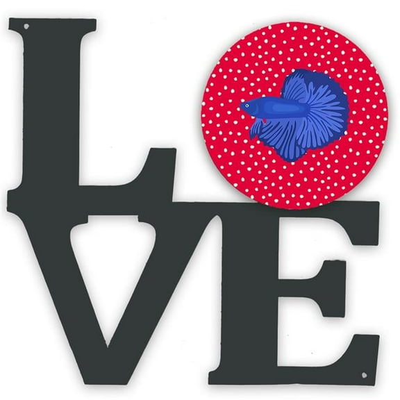 11.5 x 11.75 in. Super Delta Tail Betta Love Metal Artwork Wall Decor