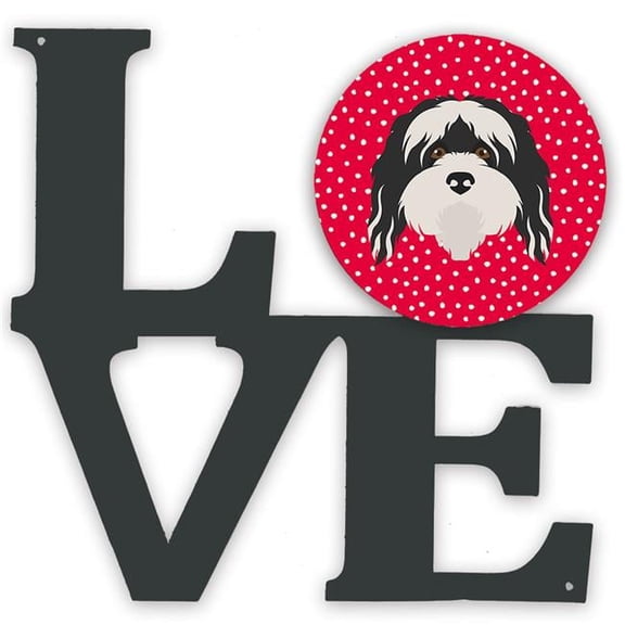 11.5 x 11.75 in. Tibetan Terrier Love Metal Artwork Wall Decor