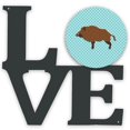thumbnail image 1 of 11.5 x 11.75 in. Wild Boar Pig Blue Check Metal Artwork Love Wall Decor, 1 of 1