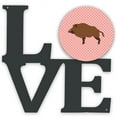 thumbnail image 1 of 11.5 x 11.75 in. Wild Boar Pig Pink Check Metal Artwork Love Wall Decor, 1 of 1