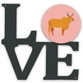 thumbnail image 1 of 11.5 x 11.75 in. Zebu Indicine Cow Pink Check Metal Artwork Love Wall Decor, 1 of 1