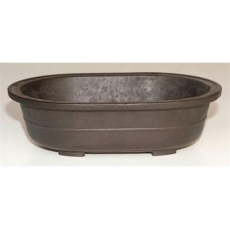 11.5 x 8 x 3.5 & 10 x 6.75 x 2.75 in. Brown Mica Bonsai Pot, Oval