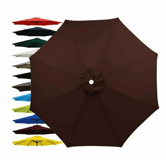 11.5FT Patio Umbrella Replacement Canopy, Market Umbrella Top, Outdoor Table Umbrella Canopy for 8 Ribs, Canopy Only - Coffee