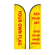 11.5ft / 3.5m Custom Feather Flag Kit with Poles Outside for Business