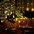 thumbnail image 1 of 11.5ft 96 LED Snowflake Curtain String Lights 8 Modes Flashing Lights Christmas Tree Lights Waterproof Holiday Party Connectable Fairy Light, 1 of 7