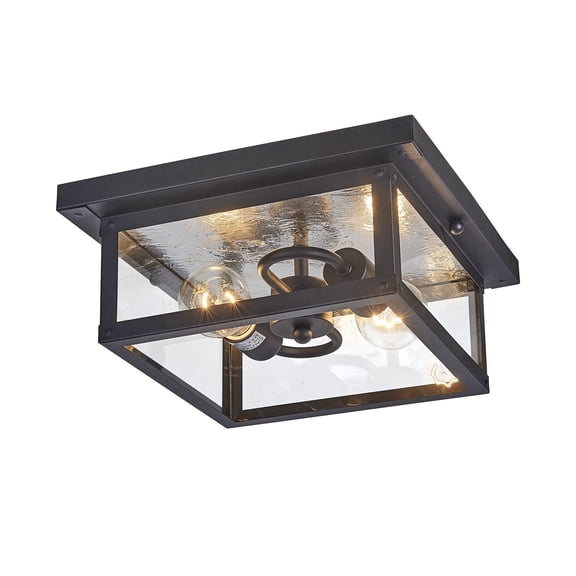 Lifora Hay 11.5 inch Outdoor Ceiling Porch Light Fixture, Square ,Flush Mount Overhead Lamp for Hallway, Kitchen, Entryway, Foyer