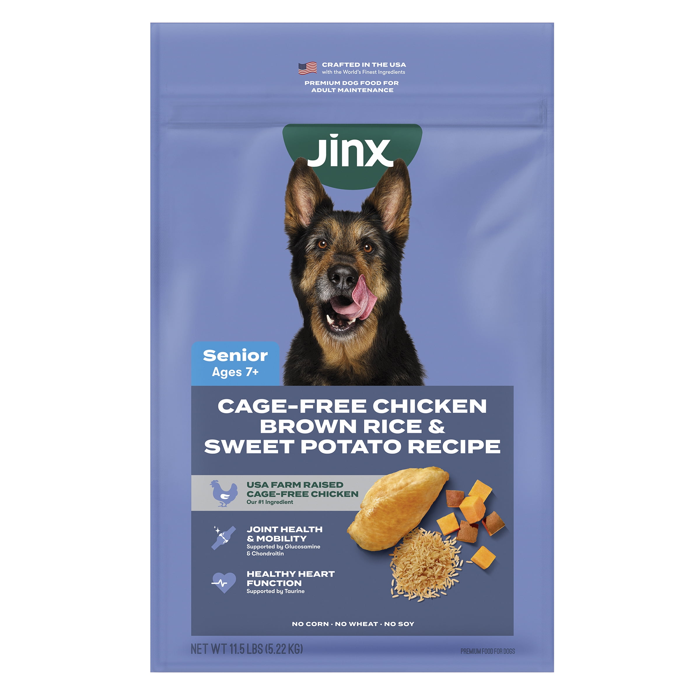 Jinx Senior Chicken, Brown Rice, & Sweet Potato Kibble, 11.5 lb