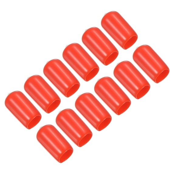 11.5mm Rubber Pool Tip Cover Pool Cue Stick Tip Protector for Billiard Club Snooker Head Guard, Red, 12 Pack