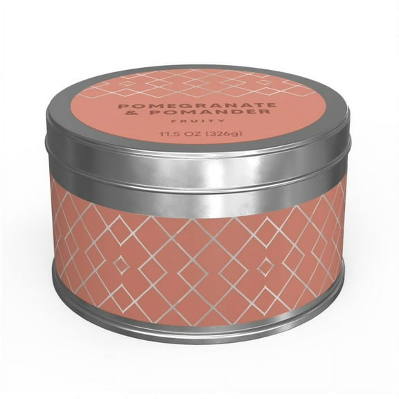 11.5oz 2-wick Tin Candle - Pomegranate & Pomander
