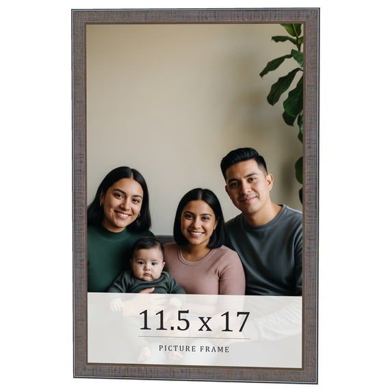 11.5x17 Frame Blue Kingsley Pewter Solid Wood Picture Frame Width 0.75 Inches |Interior Depth 0.5