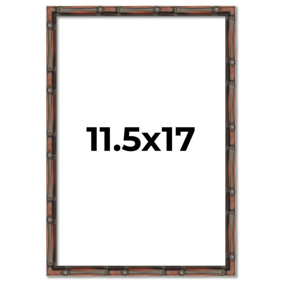 11.5x17 Frame Brown Bamboo with Dark Coffee/Walnut Finish | Solid Wood Picture Frame Width 0.75