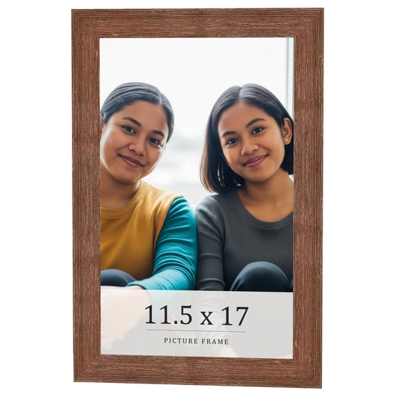 11.5x17 Frame Brown Farmhouse Solid Wood Picture Frame Width 1.5 Inches | Interior Frame Depth 0.5