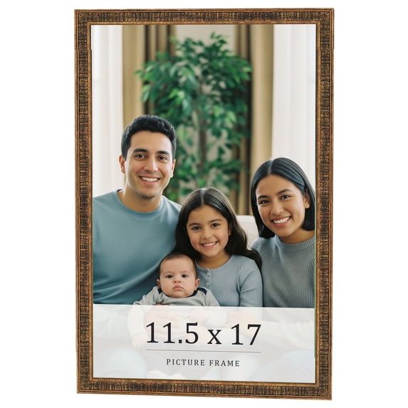 11.5x17 Frame Gold Kingsley Distressed Solid Wood Picture Frame Width 0.75 Inches | Interior Frame