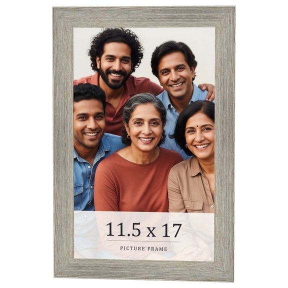 11.5x17 Frame Grey Real Wood Picture Frame Width 1.5 Inches | Interior Frame Depth 0.5 Inches |