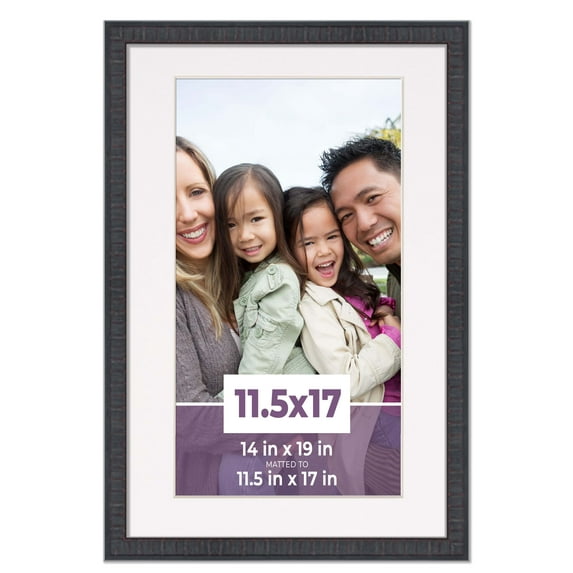 11.5x17 Frame Mahogany With White Picture Mat For 11.5x17 Photo - Mahogany 14x19 Frame To Display