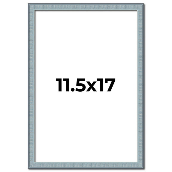 11.5x17 Frame Rustic Sky Blue Solid Wood Picture Frame | 0.75 Inch Moulding Width |Includes UV