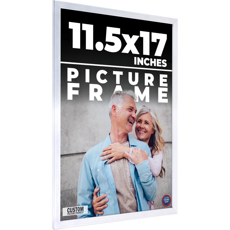 11.5x17 Frame Silver Stainless Steel Solid Wood Picture Frame