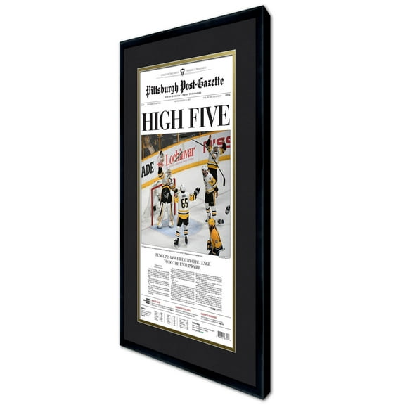 11.5x22 Newspaper Frame - with Black and Gold Double Mat - Made to Display Newspapers Measuring