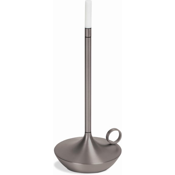 11.6 Inch Rechargeable Cordless Aluminum Table Lamp, Portable Dimmable Warm White LED Candle Style Desk Lamp for Dinner Table Bedroom Living Room Home Decor