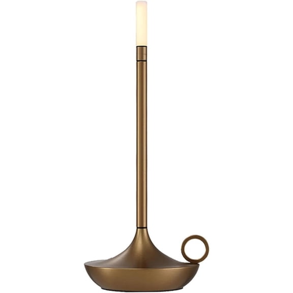 11.6 Inch Rechargeable Cordless Aluminum Table Lamp, Portable Dimmable Warm White LED Candle Style Desk Lamp for Dinner Table Bedroom Living Room Home Decor