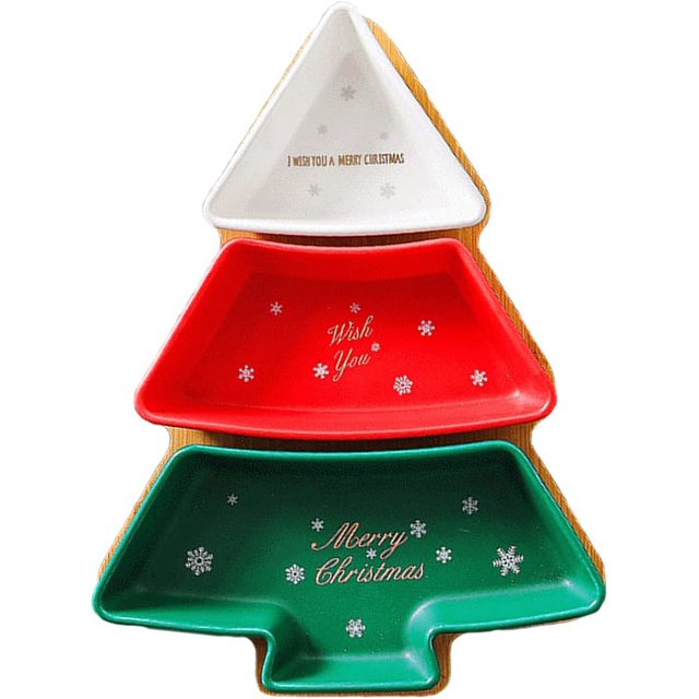 11.6 Inches Big Colorful Snack Appetizer Trays Set, Tree Dessert