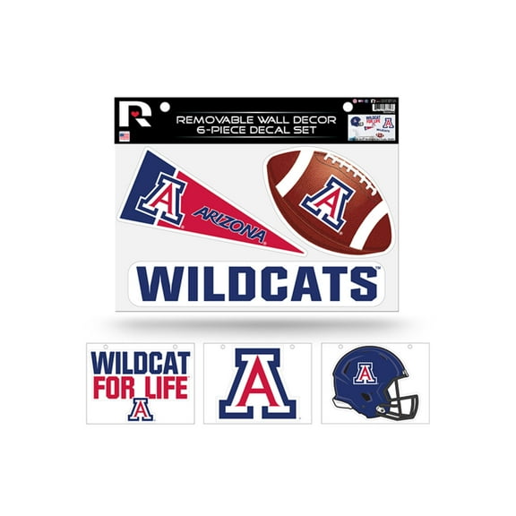 Arizona NCAA Wildcats Set of 6 Removable Wall Decal Stickers