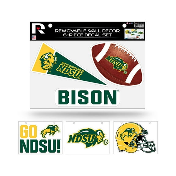 North Dakota State Bison Set of 6 Removable Wall Decal Stickers
