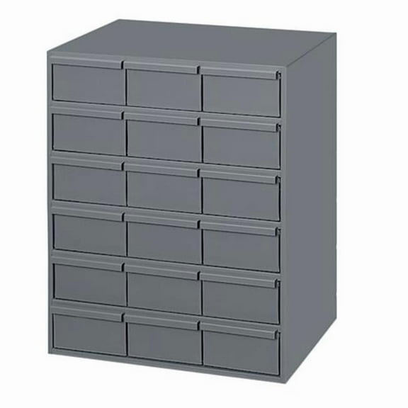 11.63 in. Steel 18 Drawer Vertical Cabinet for Small Part Storage, Gray