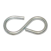 11/64" x 3/4" x 2-1/8" Zinc Plated Steel Open S Hooks SHS-071 12 pcs.
