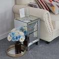 thumbnail image 1 of 11.7" 2-Drawer Mirrored End Table Bedside Table for Living Room, Mirrored Nightstand Side Table for Bedroom, Silver, 1 of 9