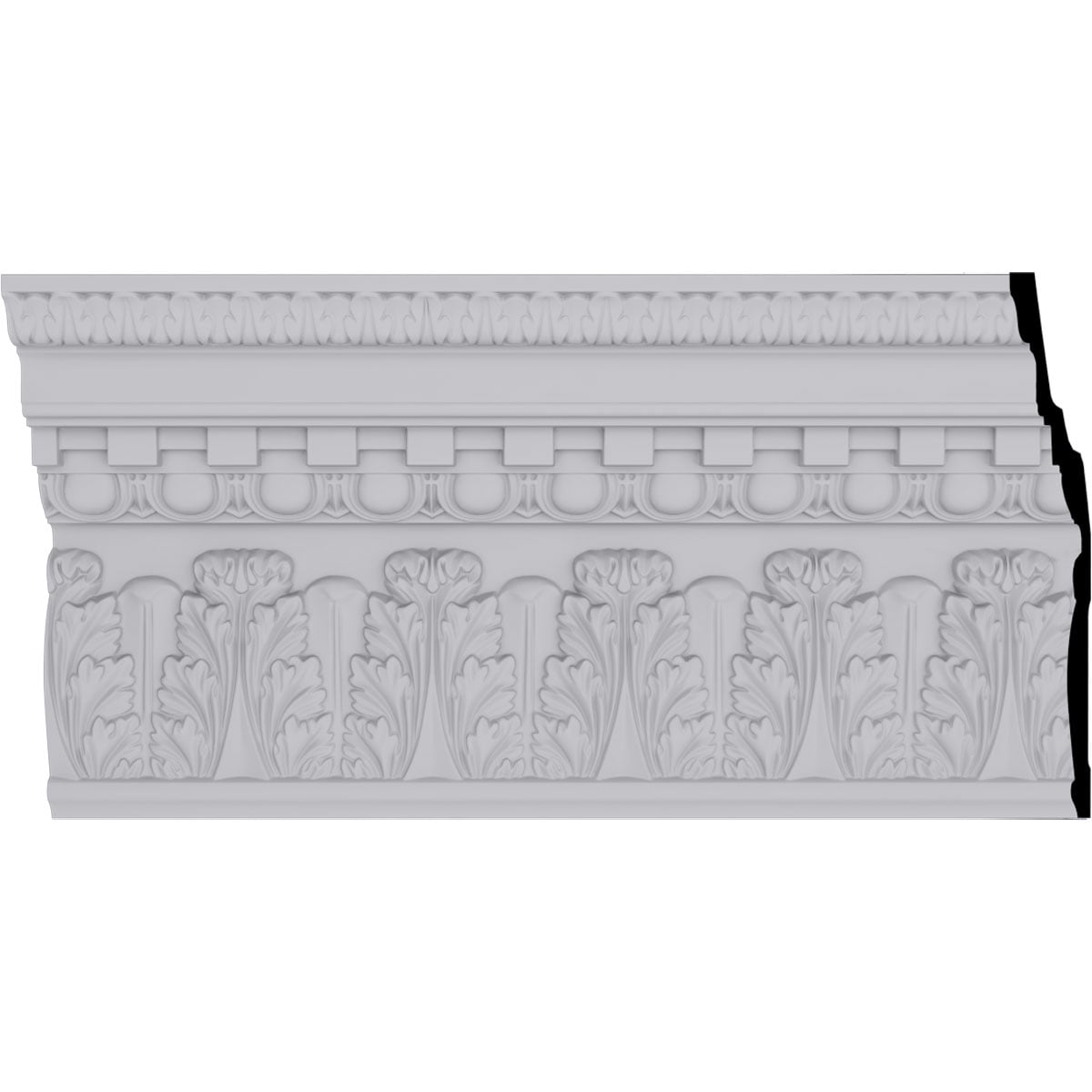 Chesterfield Dentil & Egg White Polyurethane Crown Moulding