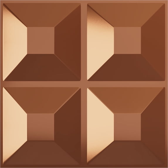 11 7/8"W x 11 7/8"H Swindon EnduraWall Decorative 3D Wall Panel, Bright Coat Copper (Covers 0.98 Sq. Ft.)