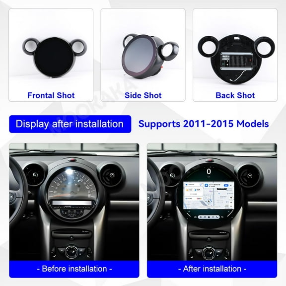 11.7" Smart Display Radio Audio Media Player for BMW Mini 2011 2012 2013 2014 2015 Models Universal Car Navigation GPS Upgrade Headunit Android Replacement HD Screen Carplay Receiver Accessories