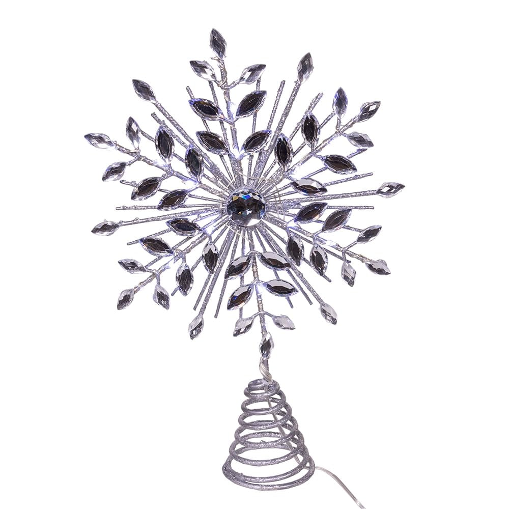 Elegant Gold and White Angel Tree Topper with Feather Wings