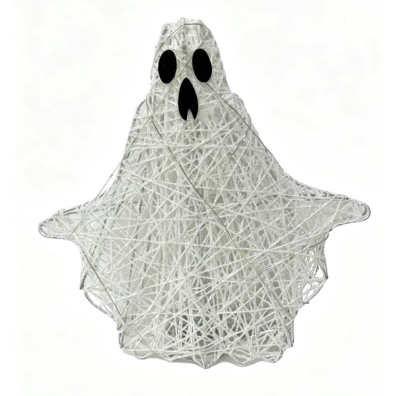 11.75" Lighted White Wire Ghost Tree Topper with Warm White LED Lights by Ashland®