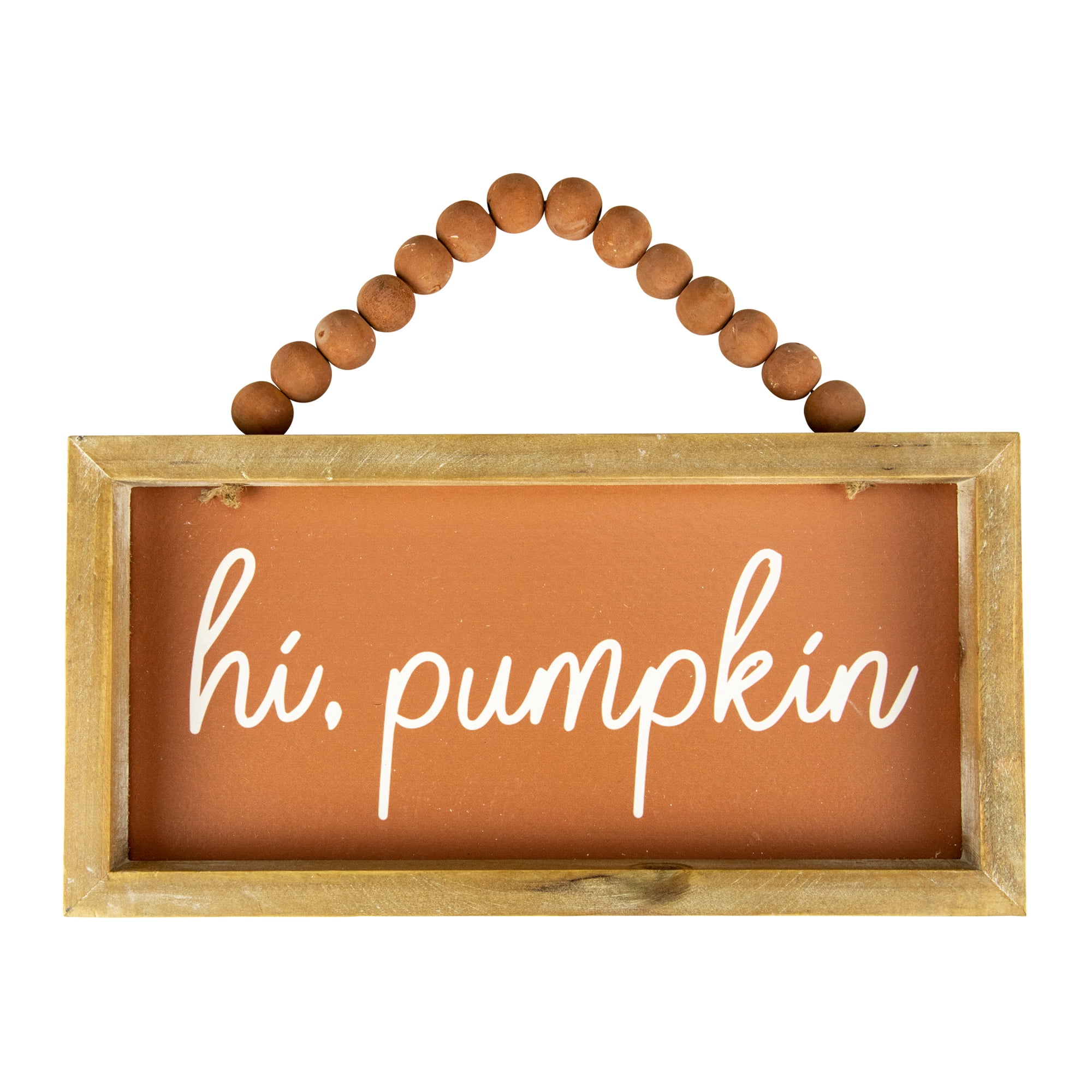 Rustic Orange Wood Pumpkin Autumn Harvest Wall Sign